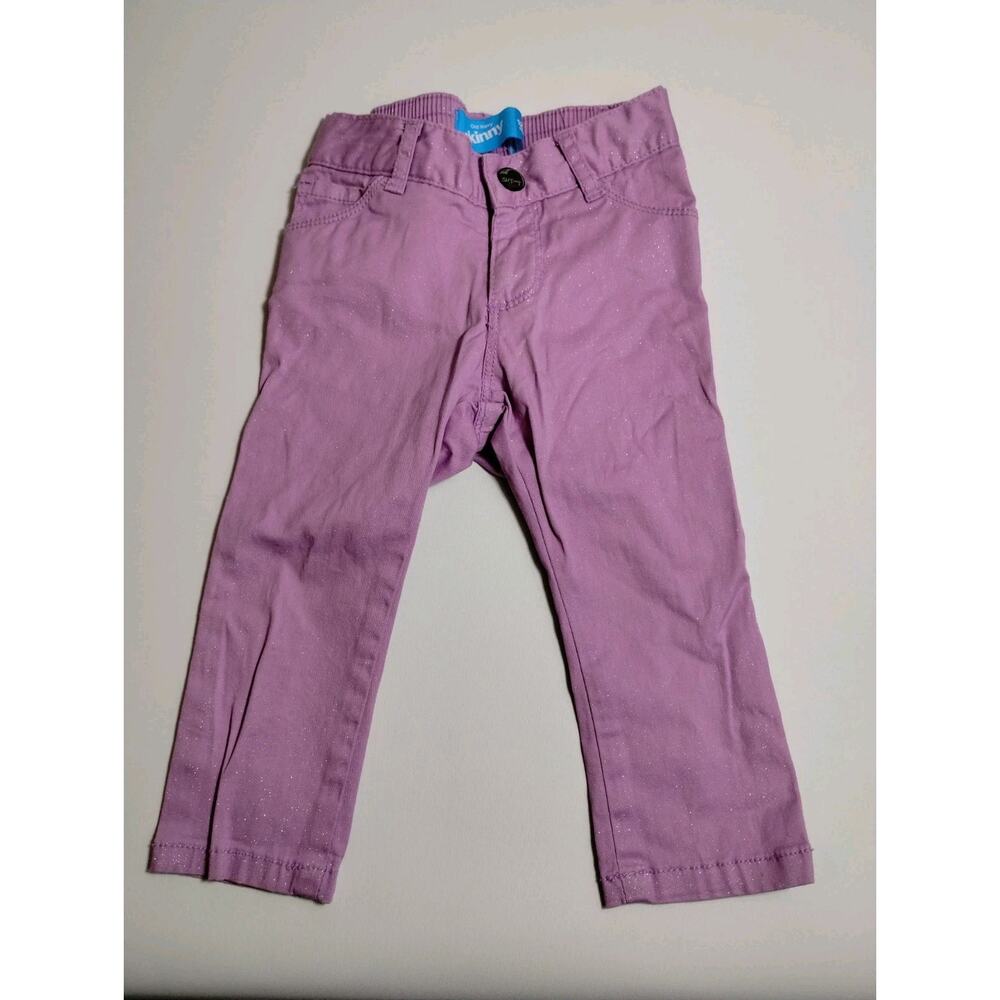 Old Navy Pink Shimmer Metallic Skinny Jeans 12 18 Months Excellent - Girl's